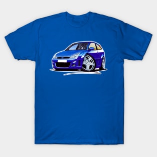 Ford Focus RS Blue Caricature Car Art T-Shirt